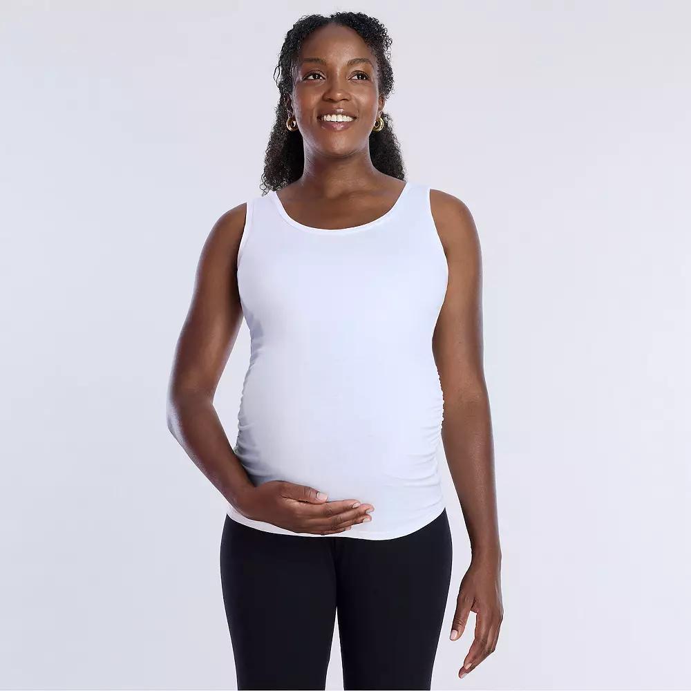Maternity Motherhood Side Ruched Tank, Womens Renaissance Pink Product Image