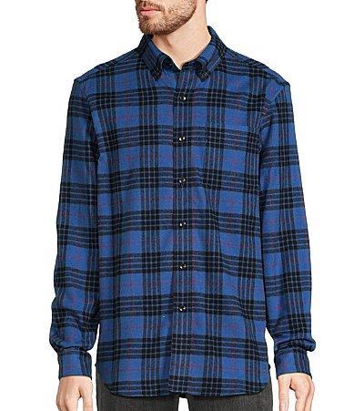 L.L.Bean Stewart Scotch Grey Plaid Flannel Long Sleeve Woven Shirt Product Image