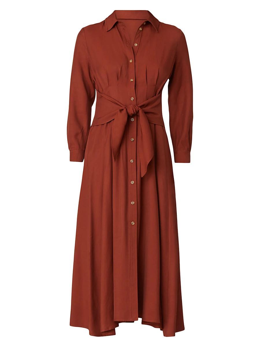 Womens Andy Twill Crepe Tie-Waist Shirtdress Product Image