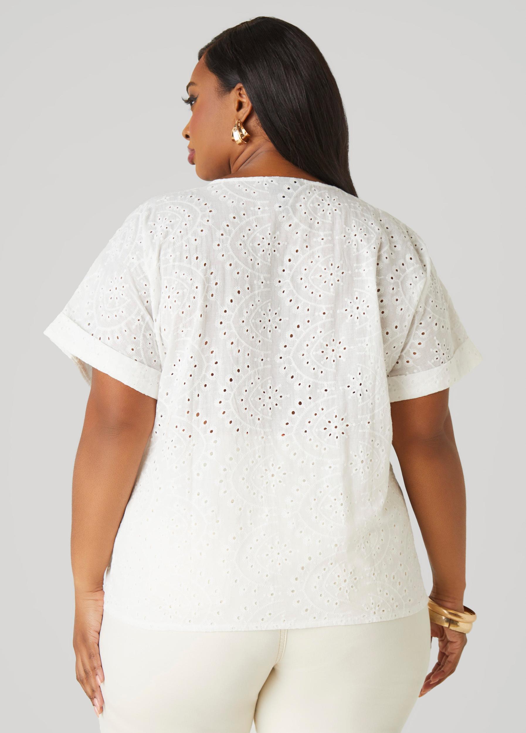 Embroidered Eyelet Top Product Image