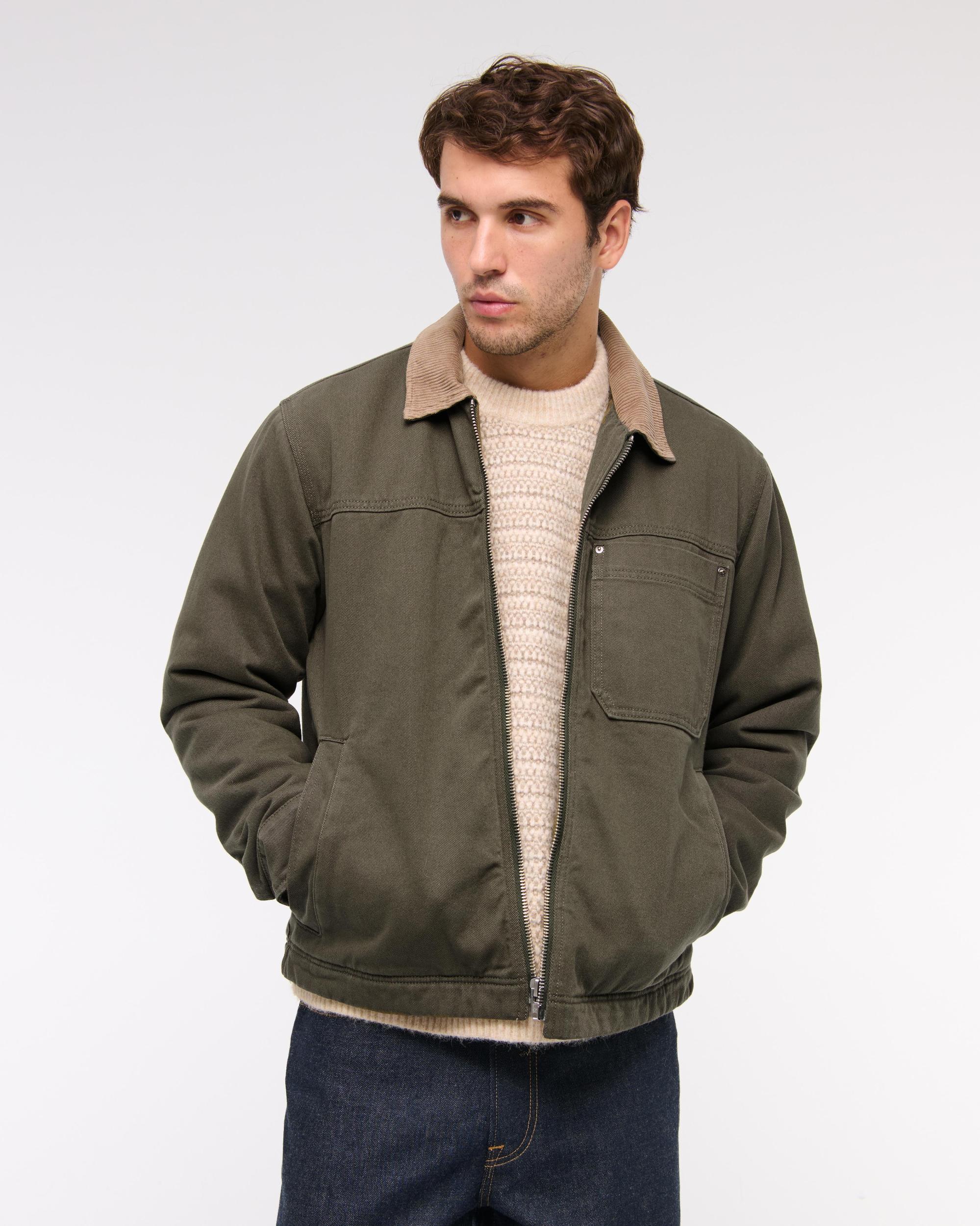 Flannel-Lined Zip Workwear Jacket Product Image