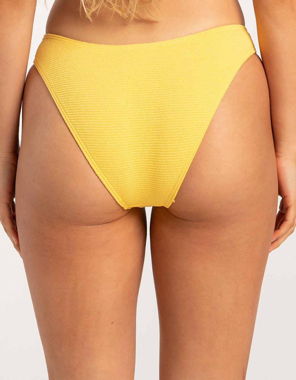 FULL TILT High Leg Cheekier Bikini Bottoms - YELLOW Product Image