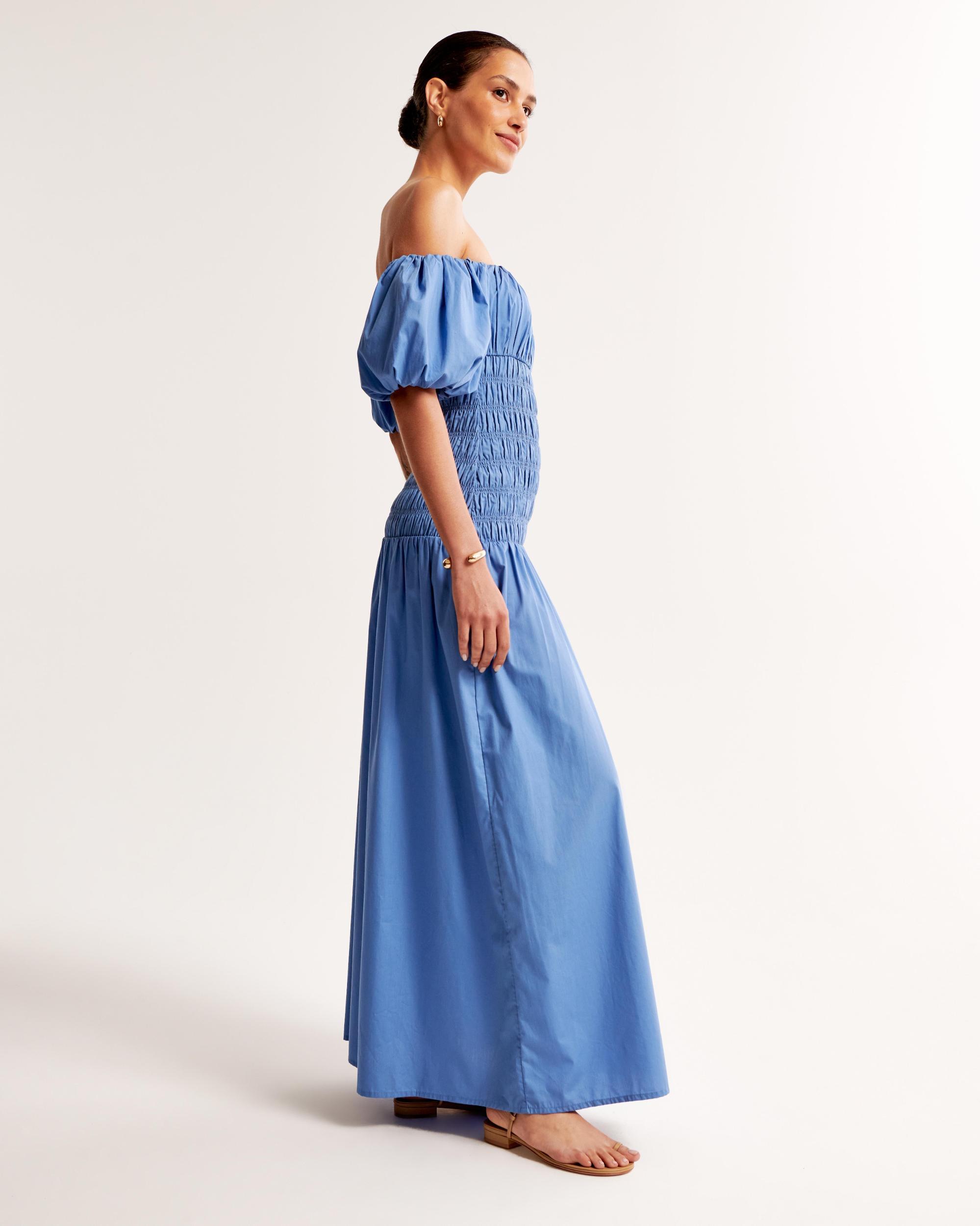 Smocked Drop-Waist Maxi Dress Product Image