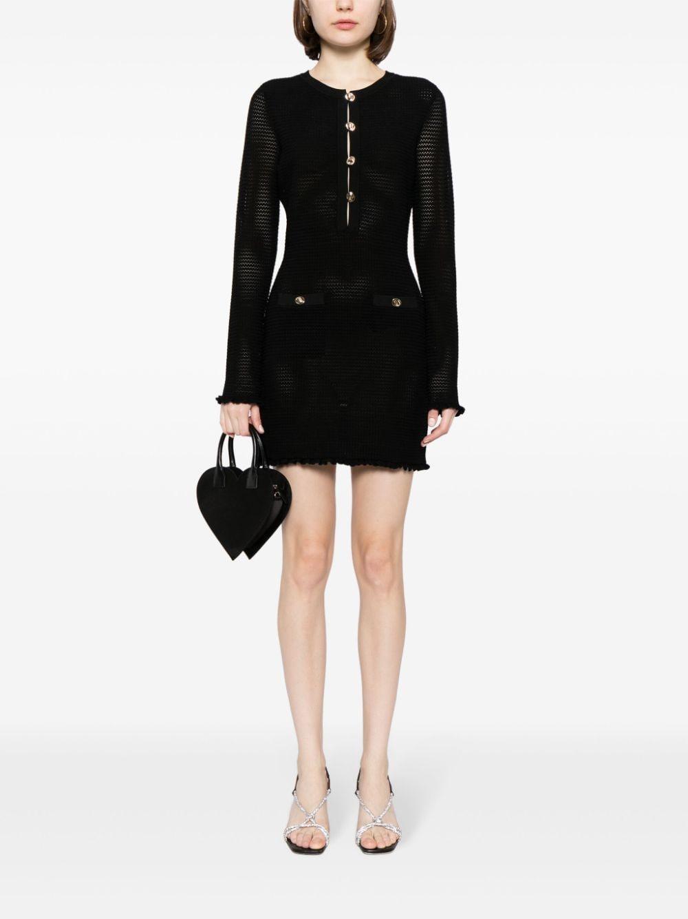 Knitted Mini Dress In Black Product Image
