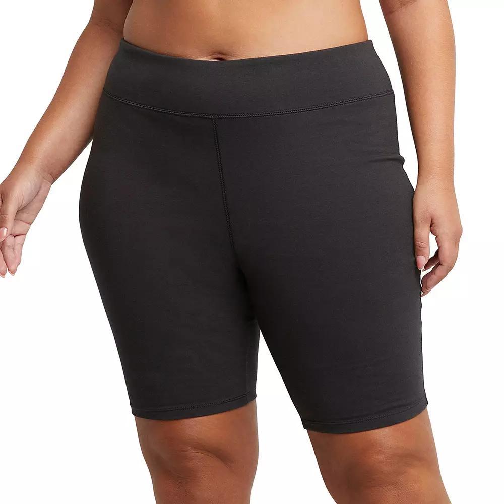 Plus Size Just My Size® Stretchy Jersey Bike Shorts, Women's, Size: 2XL, Black Product Image