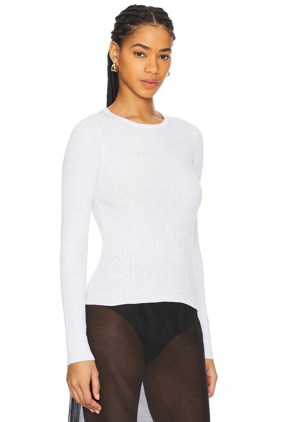 Rib Long Sleeve Sweater Tee Enza Costa Product Image