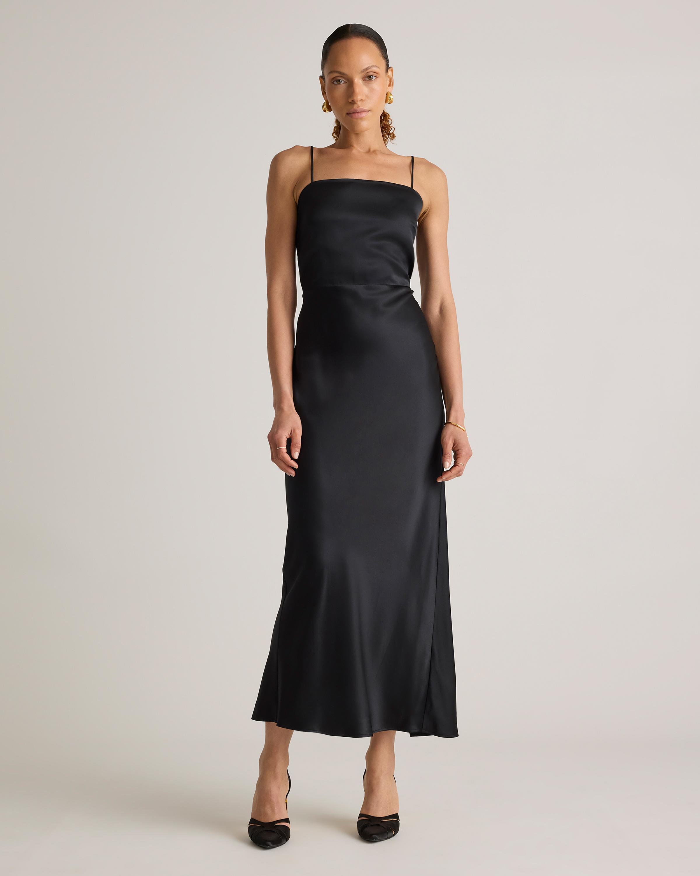 100% Washable Silk Square Neck Maxi Dress Product Image
