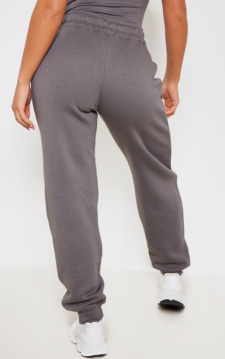 PRETTYLITTLETHING Charcoal Cuffed High Waisted Cuffed Sweatpants Product Image