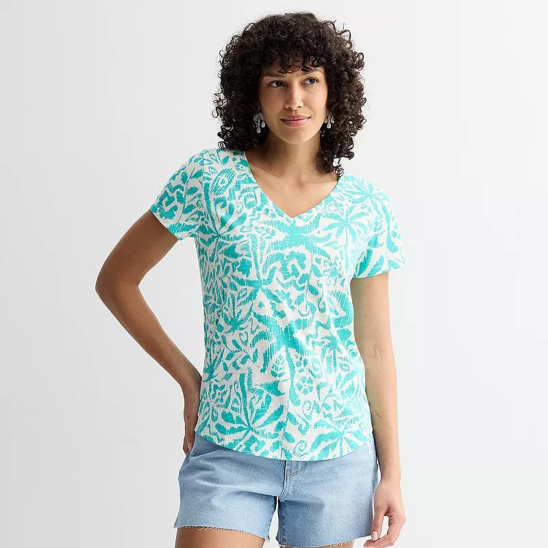 Women's Sonoma Goods For Life® Everyday Short Sleeve V-Neck Tee, Size: XXL, Red Red Toss Product Image