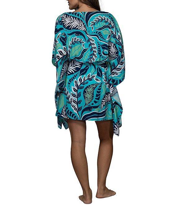 Jantzen Garden V-Neck Ruffle Trim Tunic Swim Cover-Up Product Image