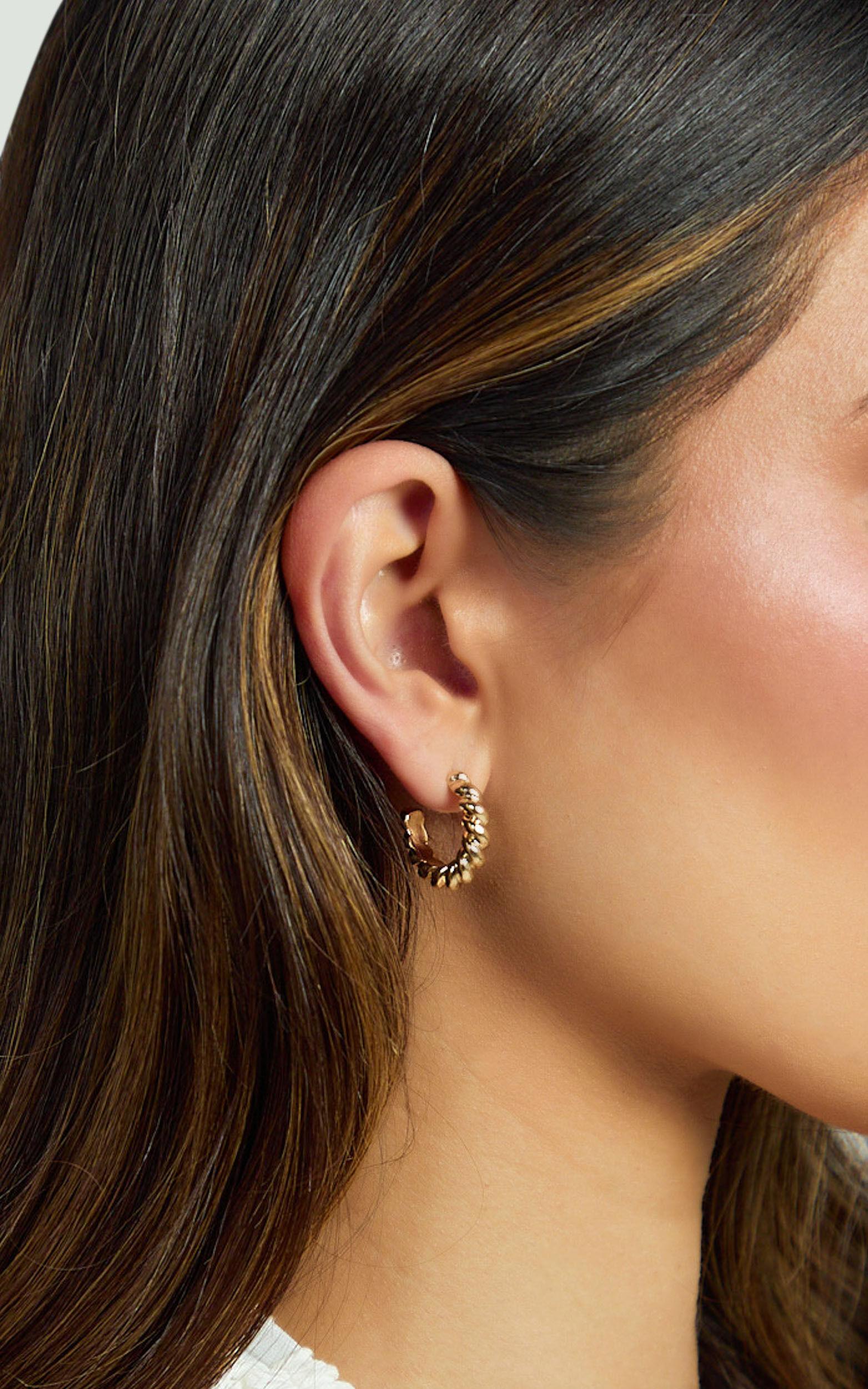 Naomi Earrings - Twisted Hoop Earrings in Gold Product Image