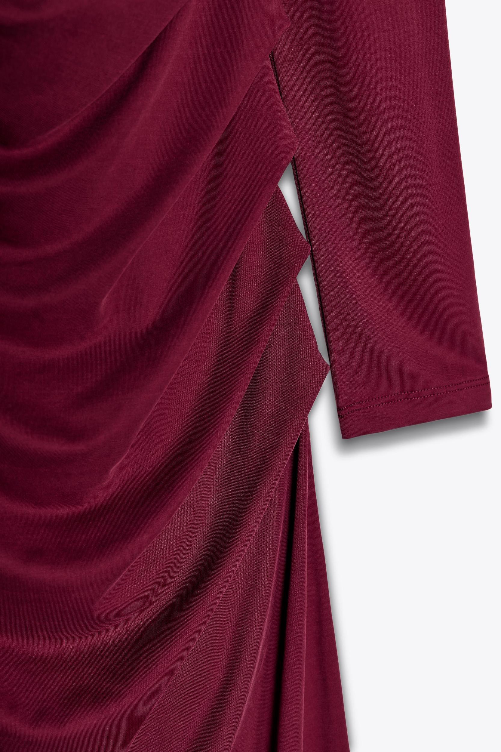DRAPED NECKLINE MIDI DRESS Product Image