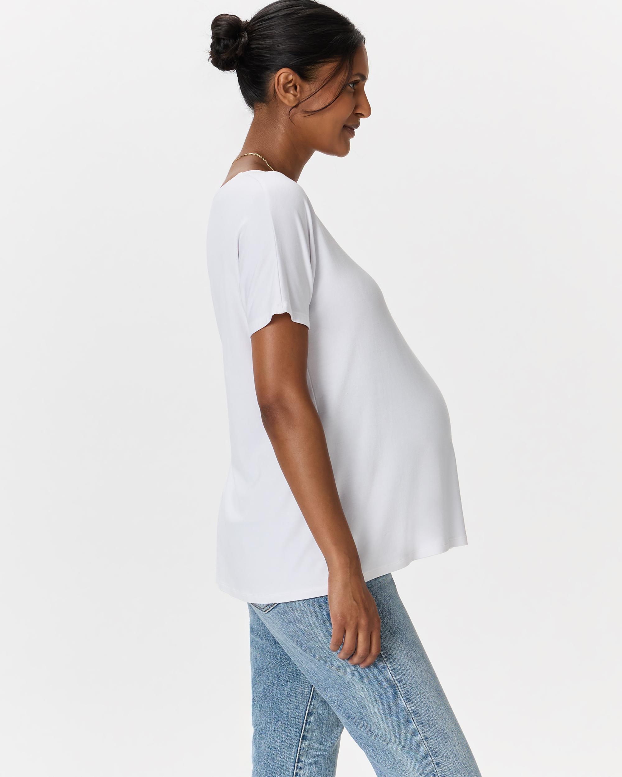 Quince | Women's Bamboo Jersey Maternity V-Neck T-Shirt Product Image