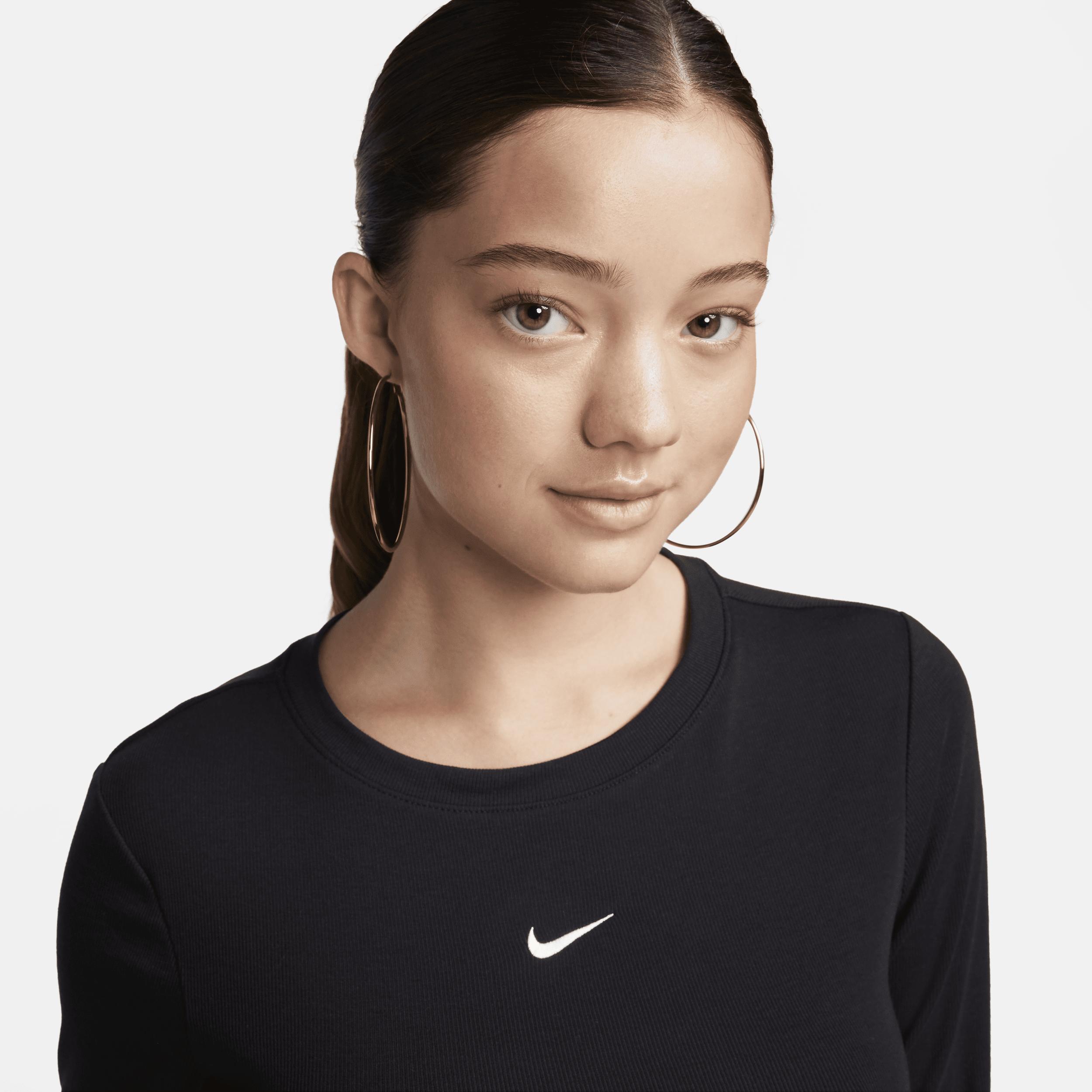 Nike Sportswear Essential Women's Ribbed Long-Sleeve Mod Crop Top Product Image