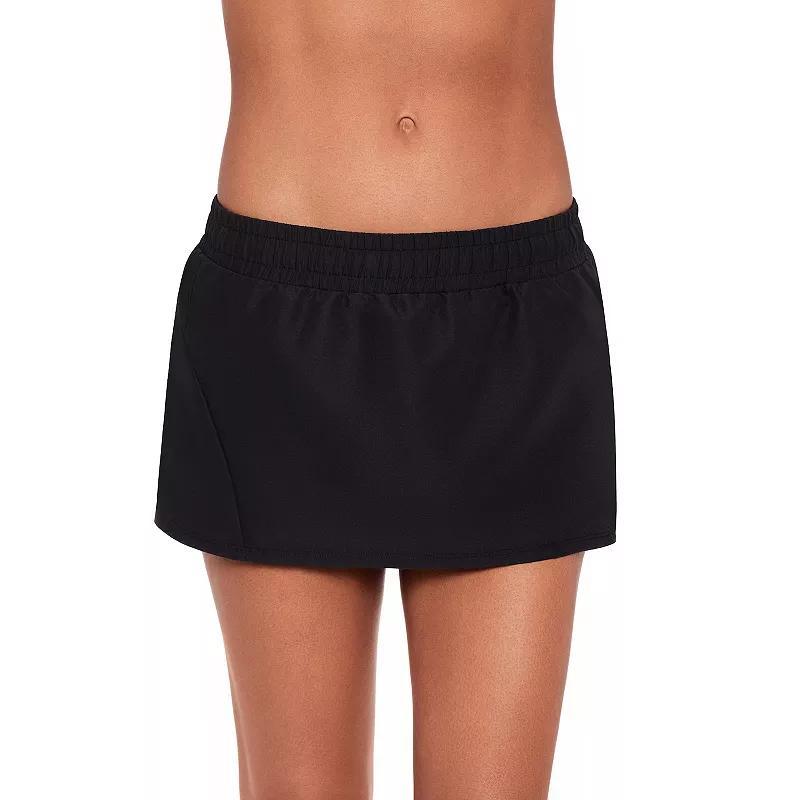 Women's Eco Beach Woven Mini Swim Skort, Size: Small, Black Product Image