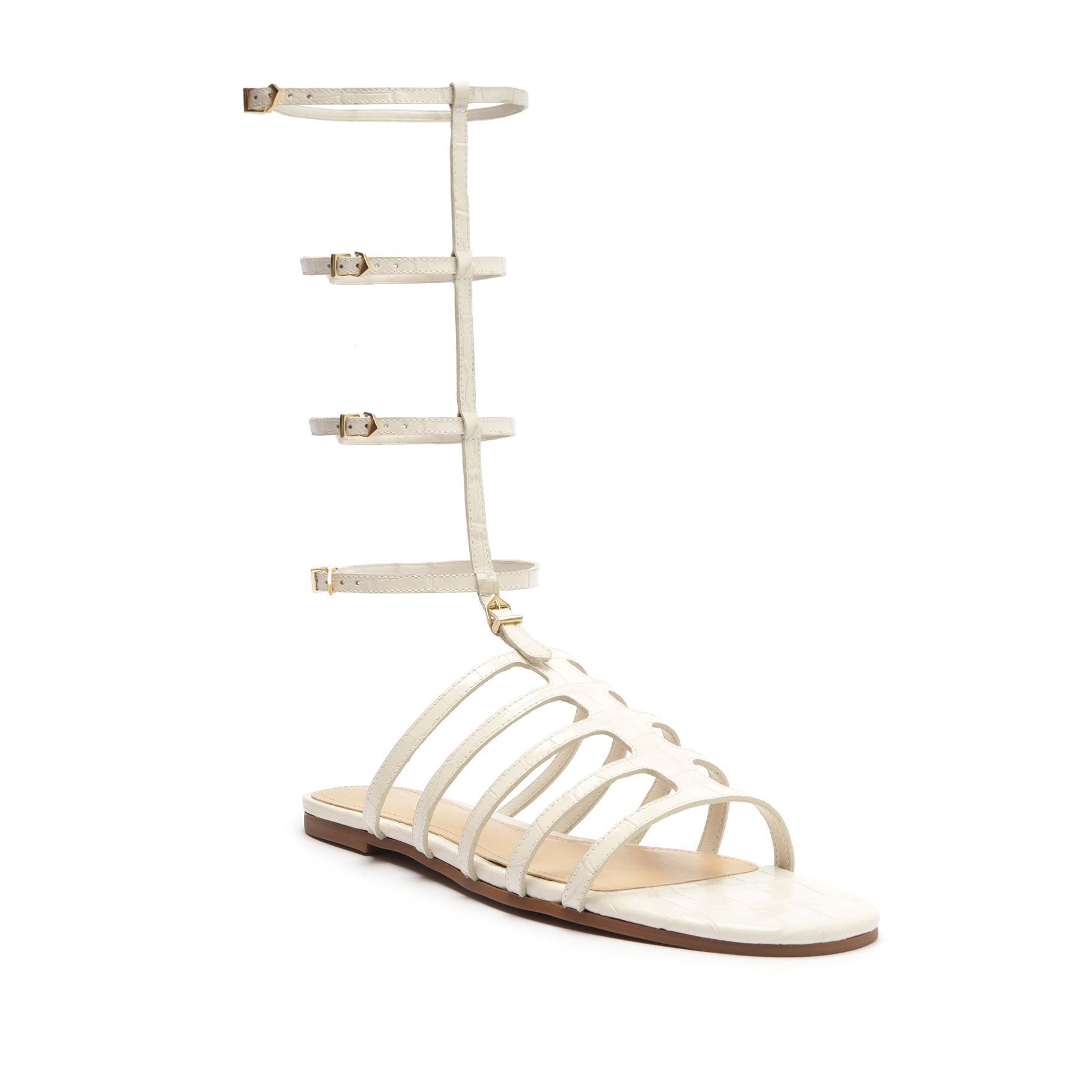 Hayden Crocodile-Embossed Leather Sandal Product Image