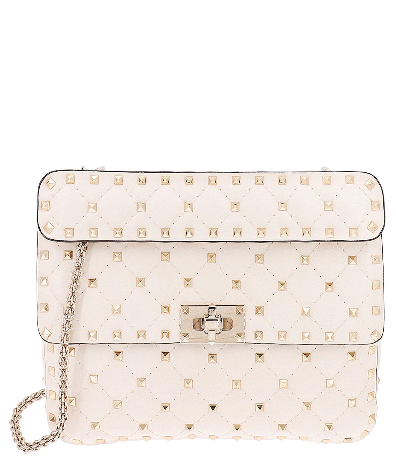 VALENTINO GARAVANI Rockstud Spike Handbag In White Product Image