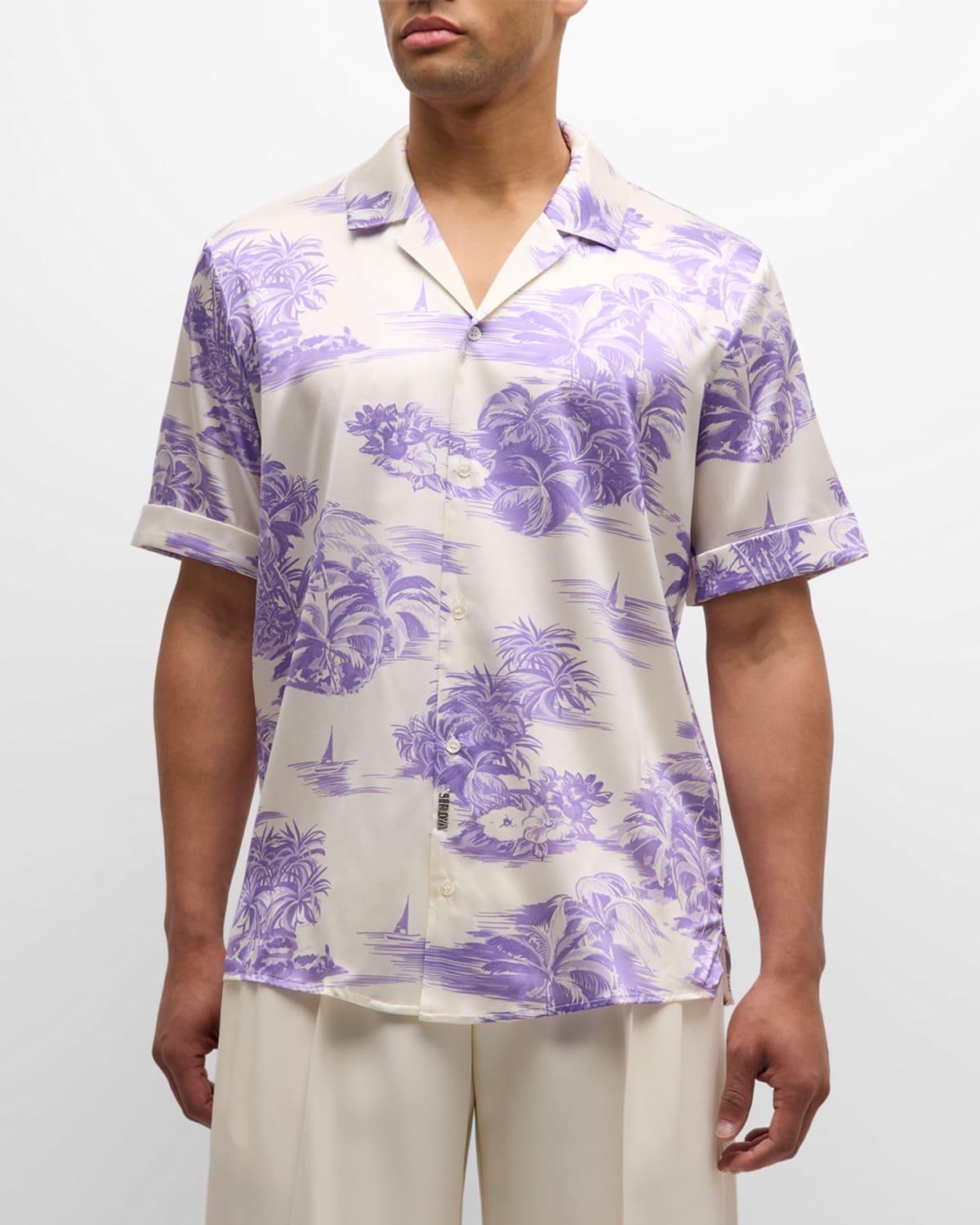 Mens Brenden Island Silk Button-Front Shirt Product Image