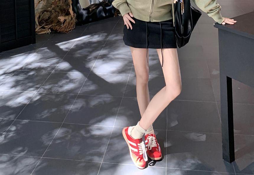 Heart Embroidery Zip-Up Hoodie / Tee / Mini Skirt Product Image