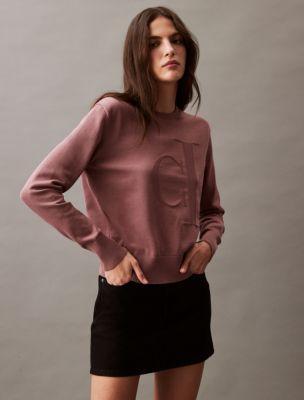 Smooth Cotton Relaxed Monogram Logo Sweater Product Image
