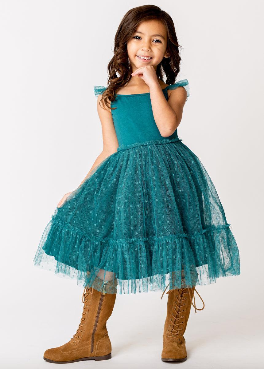 Leigh Dress in Teal Girls Product Image