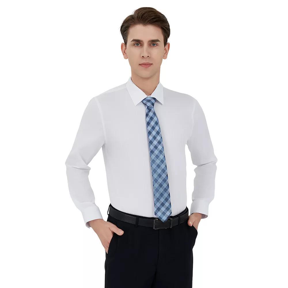 Men's Bespoke Slim-Fit Dress Shirt & Tie Set, Size: Small 32-33, White Product Image
