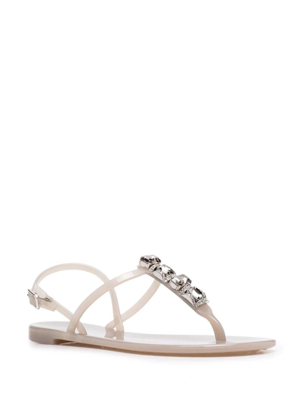 CASADEI Crystal-embellished Jelly Sandals In Grey Product Image