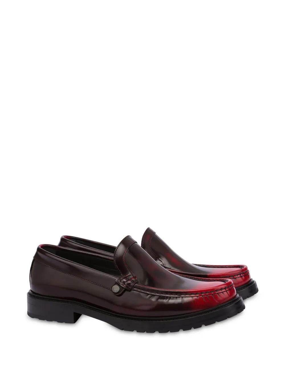 faded-effect leather loafers Product Image