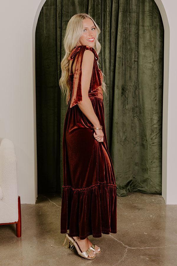 Cranberry Martini Velvet Midi in Chocolate Product Image
