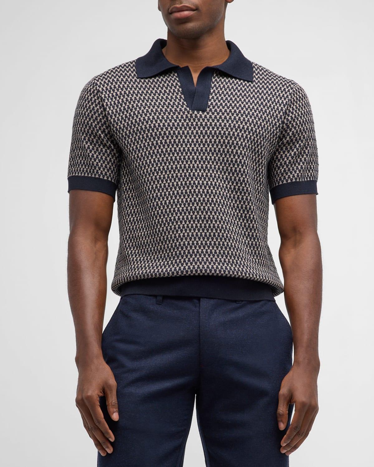 Mens Jacquard Polo Sweater Product Image