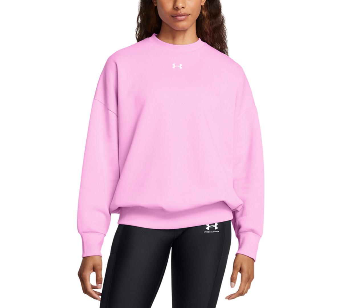 Womens UA Rival Fleece Oversized Crew Product Image
