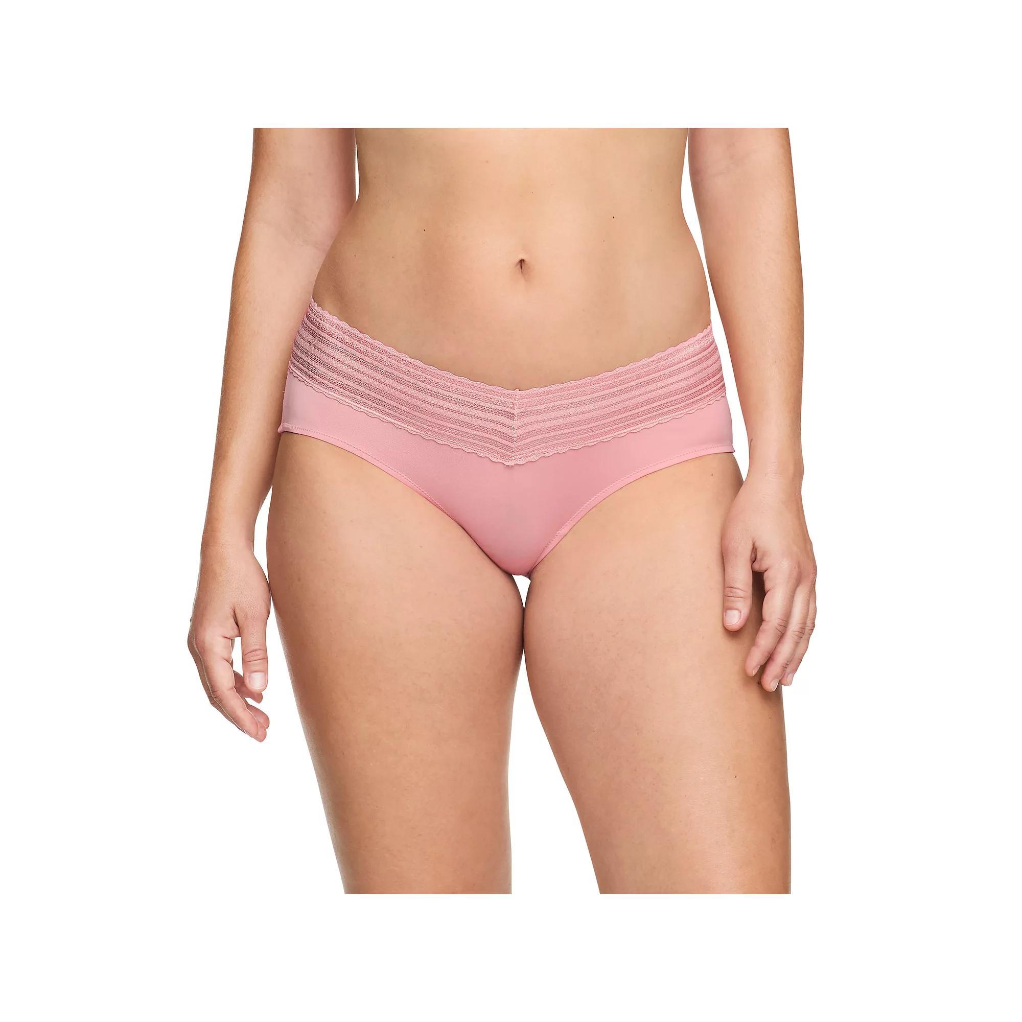 Warners No Pinching, No Problems® Dig-Free Comfort Waist with Lace Microfiber Hipster 5609J, Women's, Size: Small, Pink Product Image
