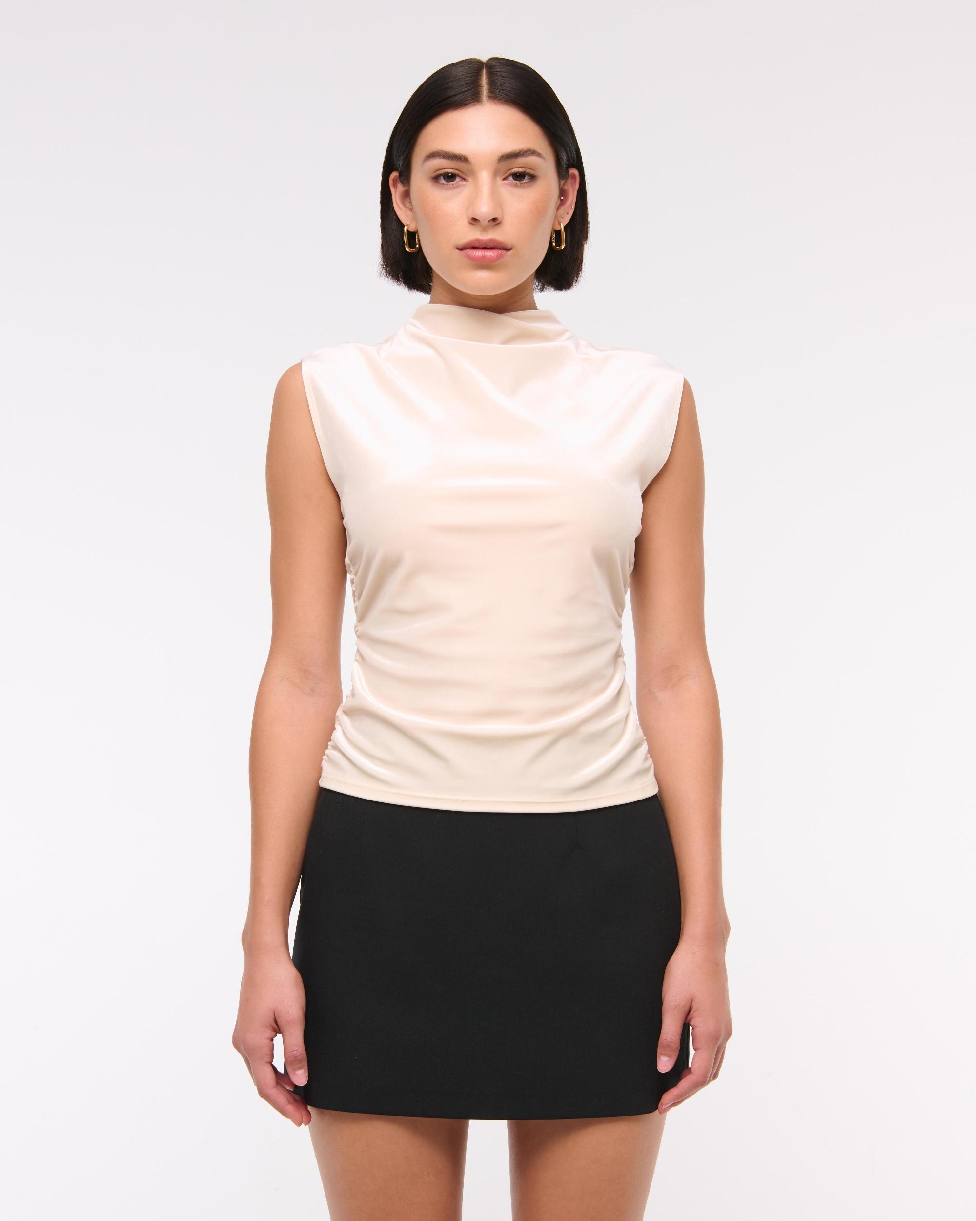 Long-Sleeve Grown-On Mockneck Top Product Image