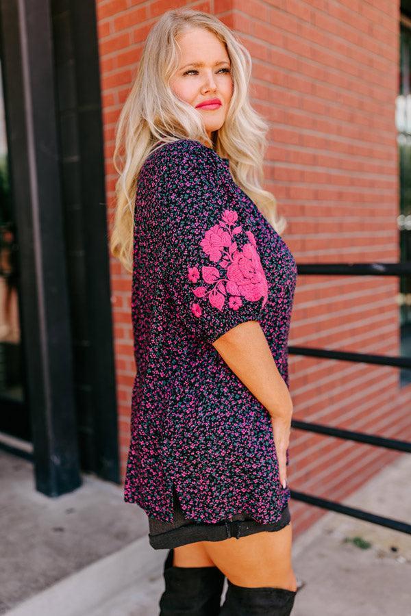 Stay Near Embroidered Shift Top Curves Product Image
