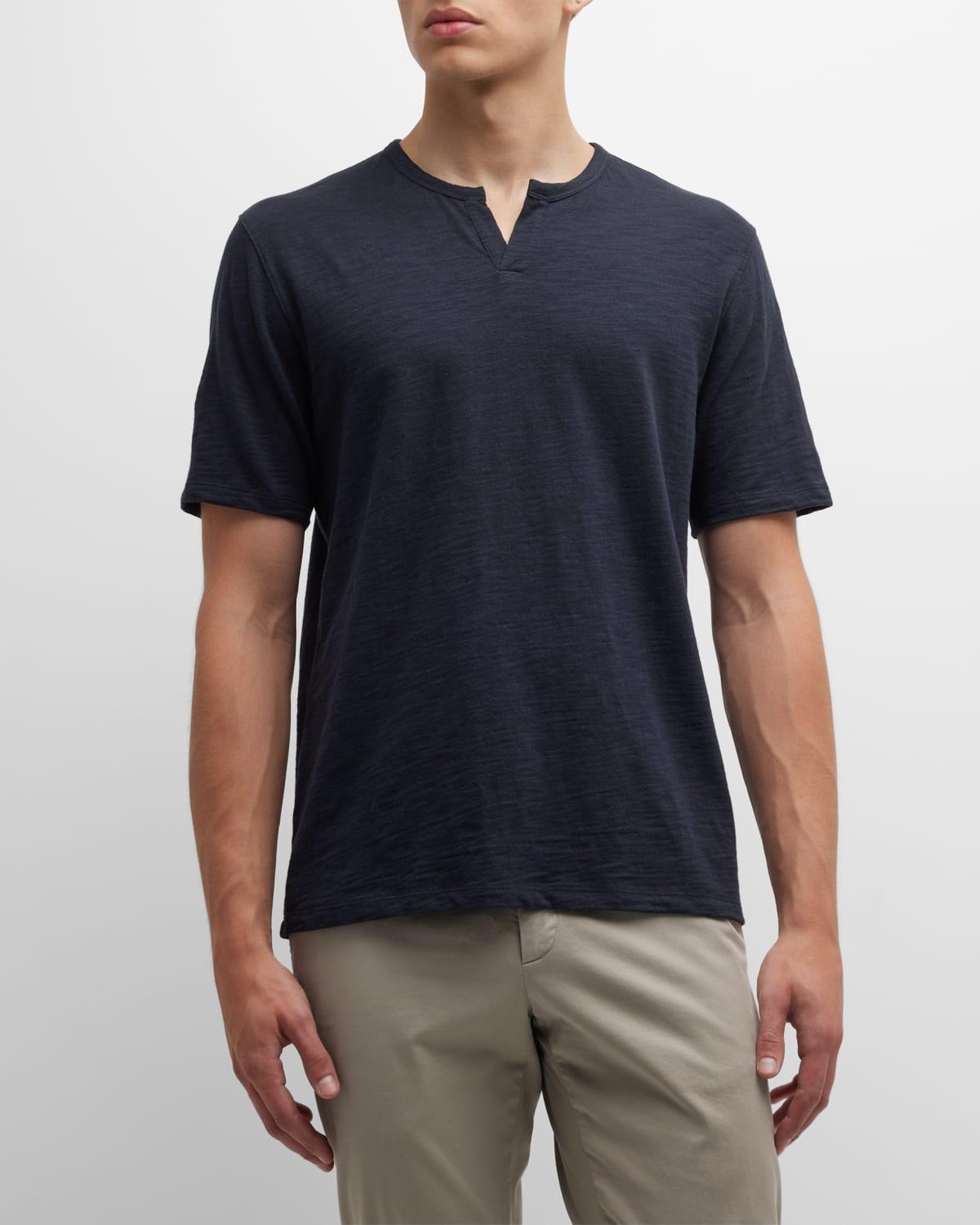 Vince Slub Split Neck Short Sleeve Tee Product Image