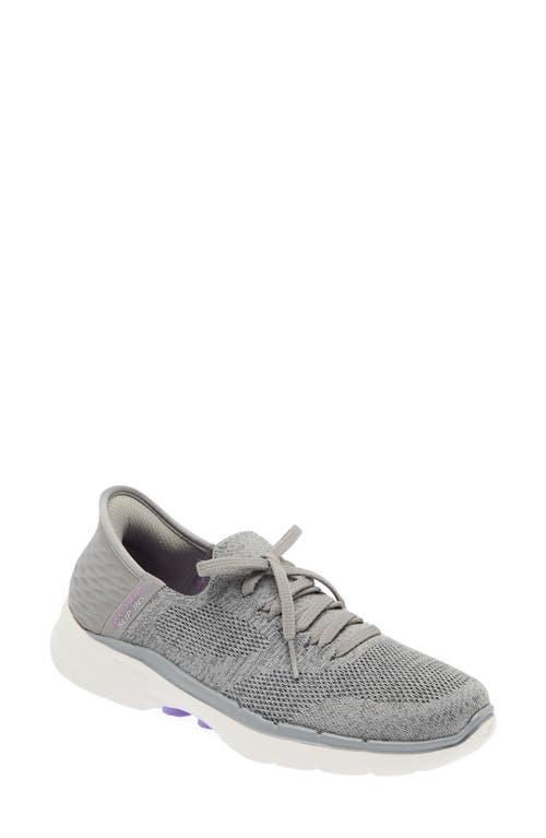 SKECHERS Performance Go Walk 6 Lovely Day Hands Free Slip-Ins (Gray/Lavender) Women's Shoes Product Image