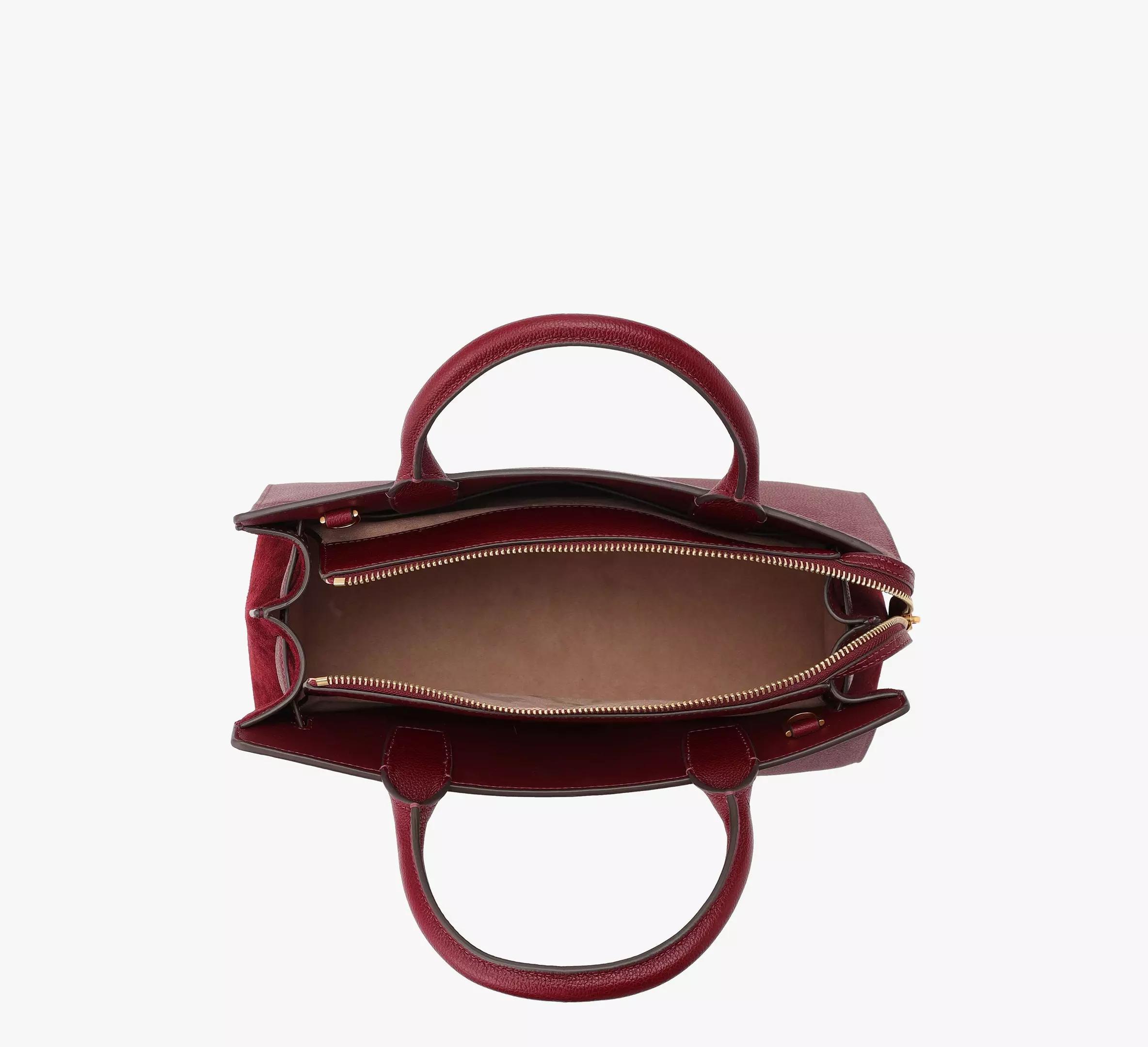 Deco Pebbled Leather & Suede Medium Satchel Product Image