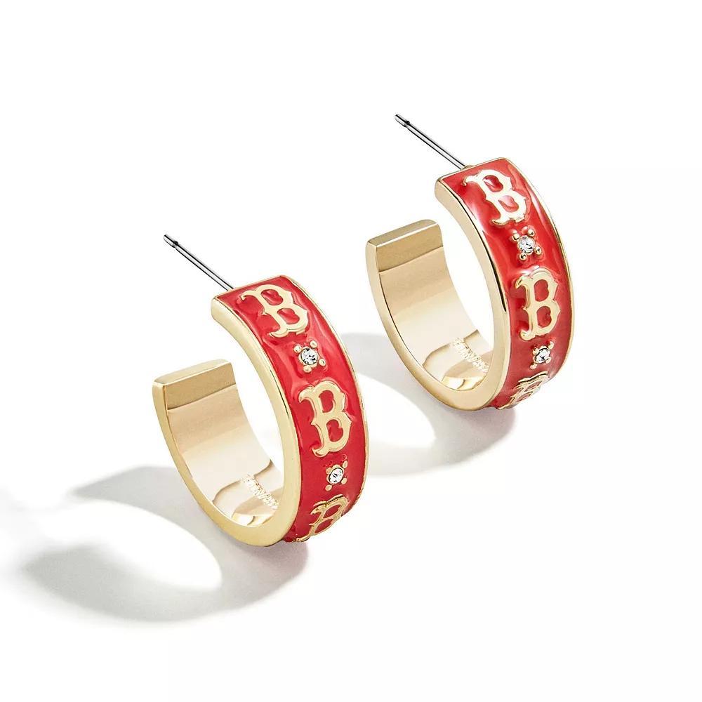 WEAR By Erin Andrews x BaubleBar Boston Red Sox Enamel Hoop Earrings, Women's, Gold Product Image