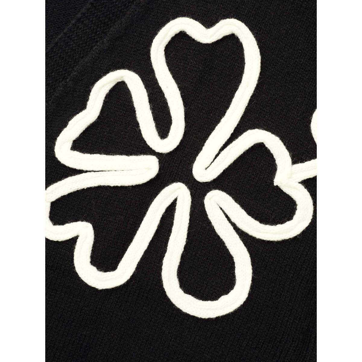 Plus Size Crochet Floral Kimono Collar Pocket Cardigan Black Women Casual Loose Long Sleeve Everyday Cardigans BloomChic 22-24/3X Product Image