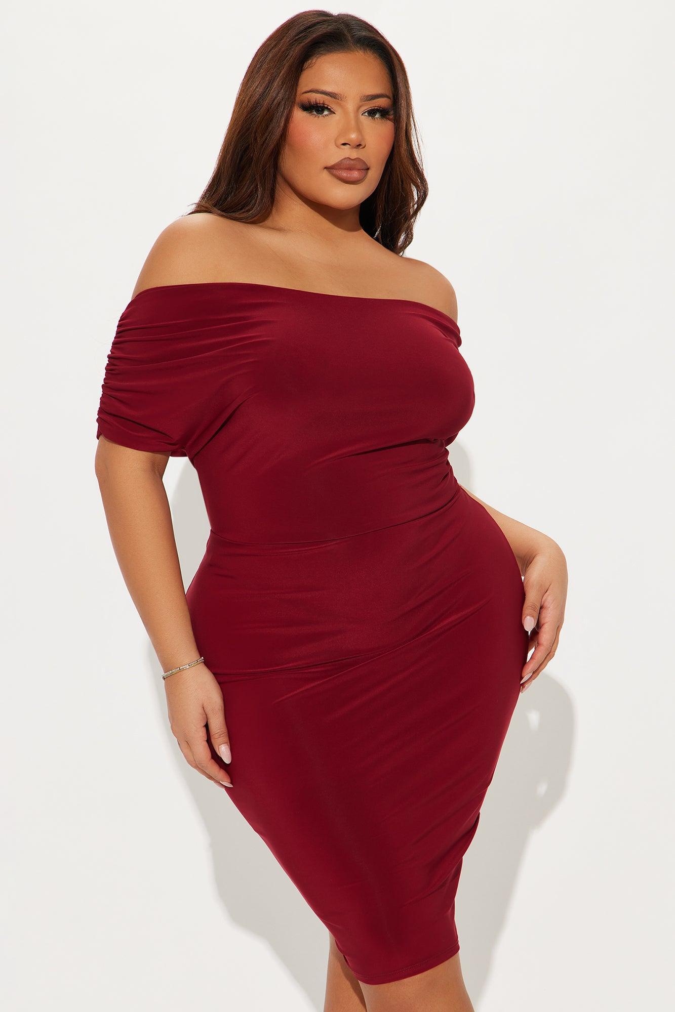 Rowena Twist Back Midi Dress - Burgundy Product Image