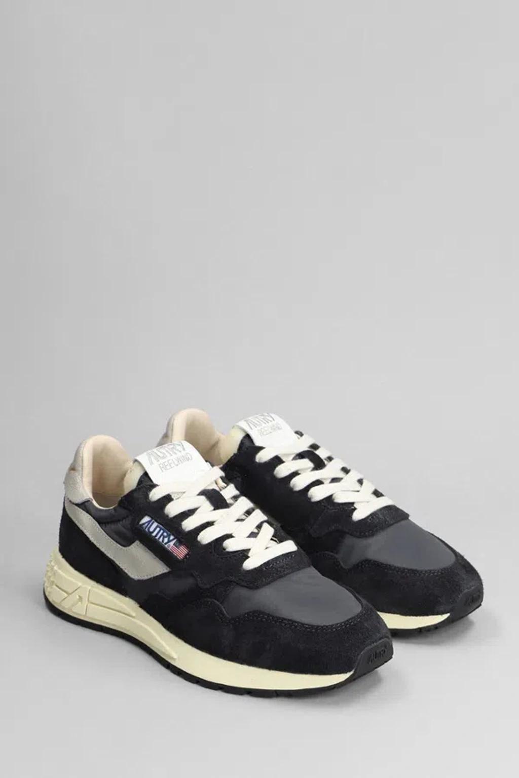 AUTRY Reelwind Low Nylon And Suede Sneakers In Wht Black Product Image