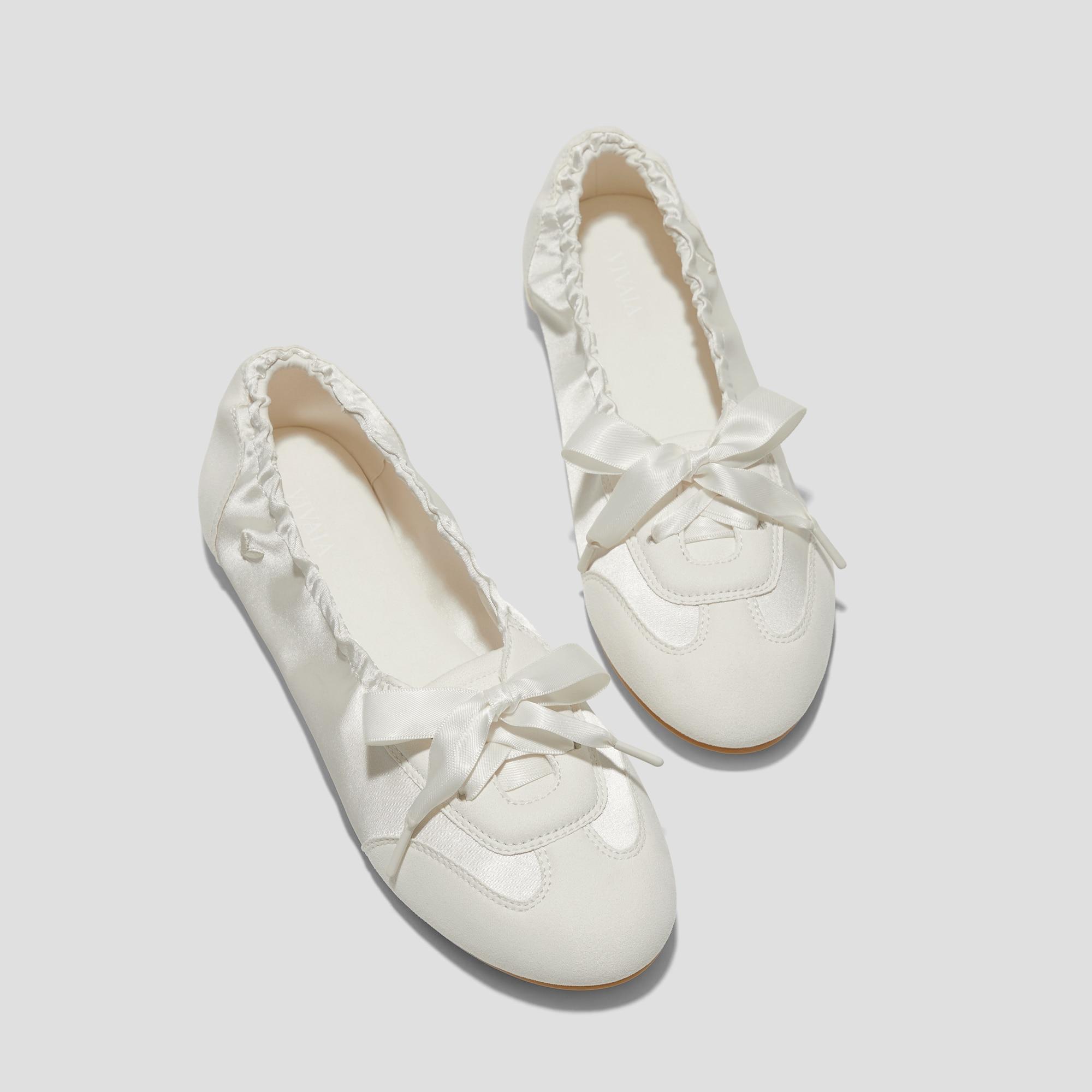 Round-Toe Satin Sneakerina (Yanka) Product Image