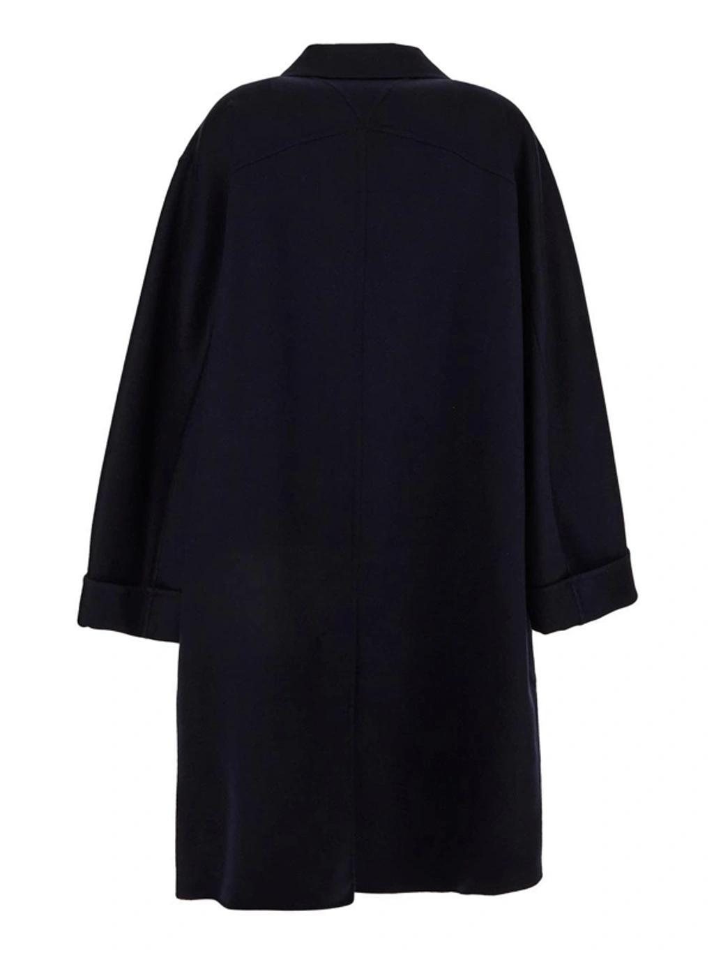 BOTTEGA VENETA Double Wool Cashmere Coat In Blue Product Image