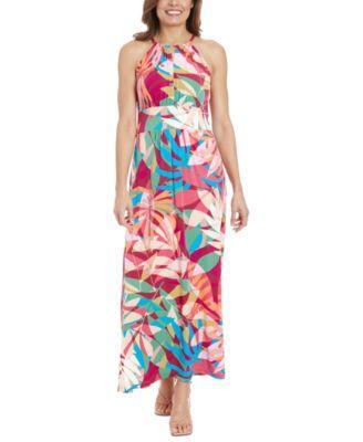 London Times Womens Printed Maxi Dress - Wine Product Image