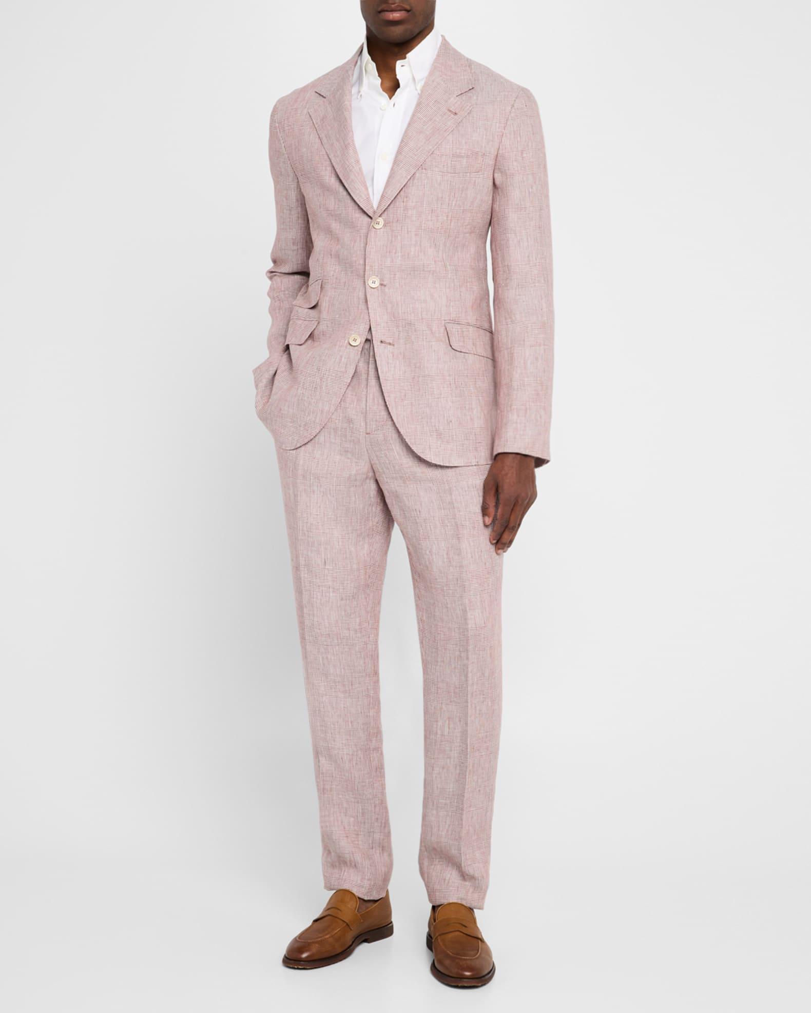 Men's Linen Glen Plaid Two-Piece Suit Product Image