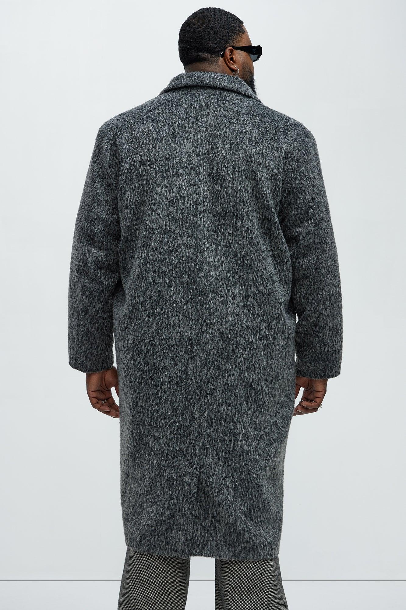 Been A Year Mohair Relaxed Long Coat - Black Product Image