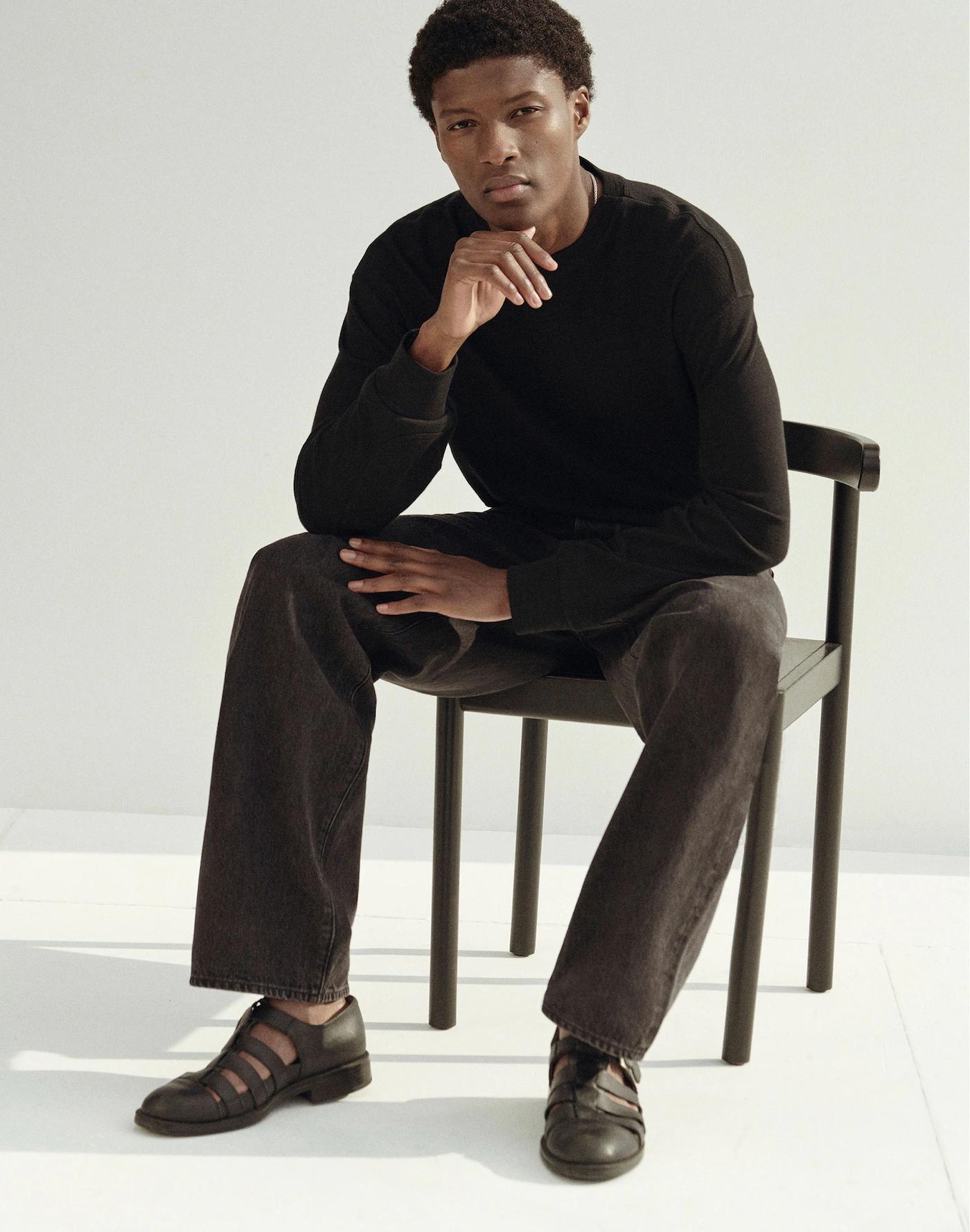 Heavyweight Slub Cotton Long-Sleeve Tee Product Image