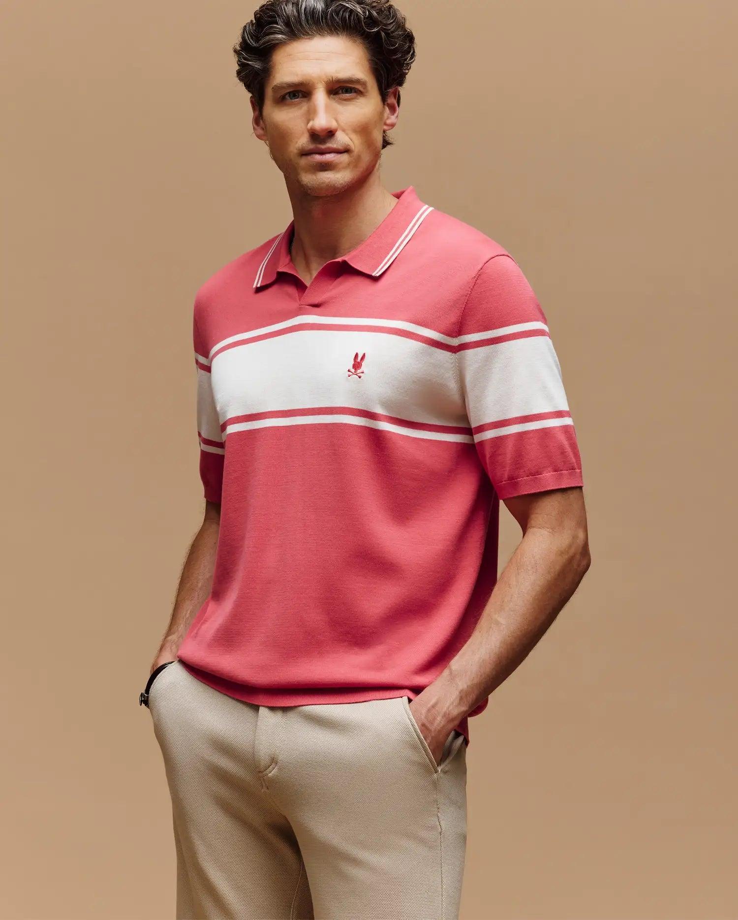 MENS ZAVIAN STRIPE KNIT POLO - MT0400055 Product Image
