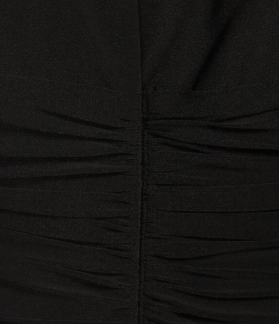 Ignite Evenings Embellished 3/4 Sleeve Ruched Bodice Boat Neck Column Gown Product Image