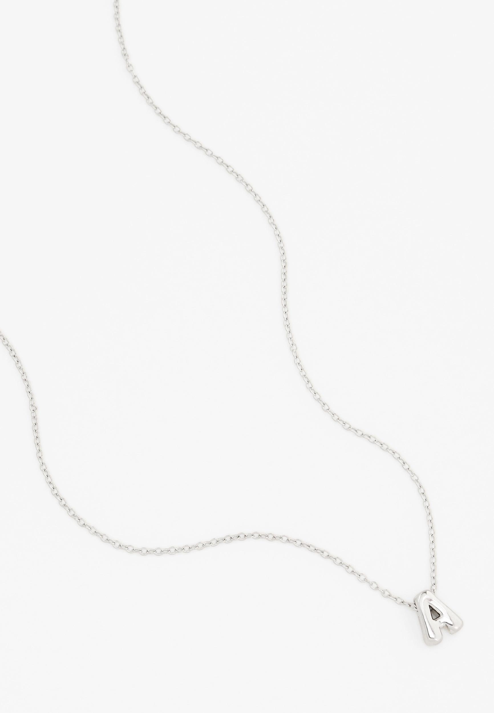 Silver Bubble Initial Pendant Necklace Product Image